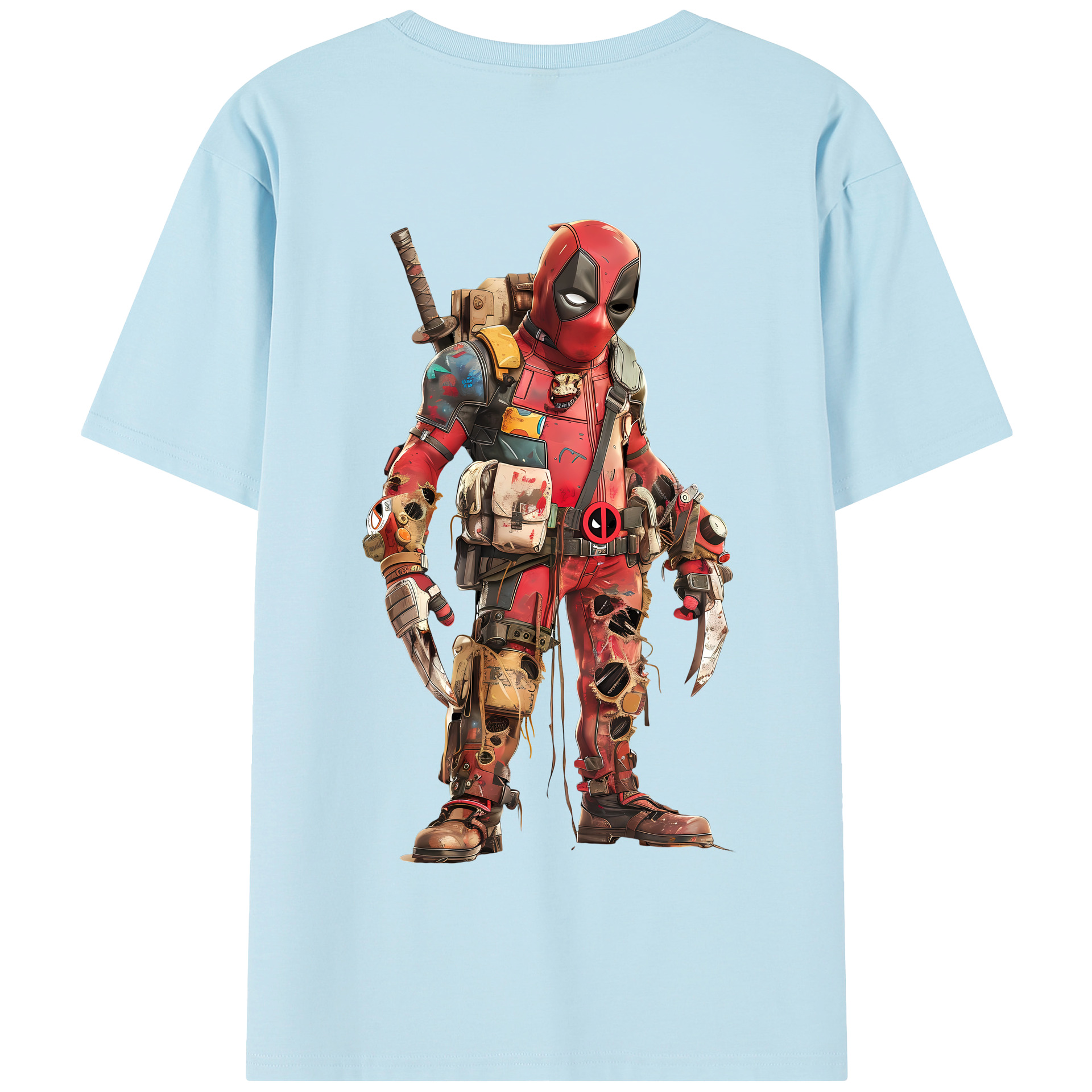 （画像用） Deadpool デッドプール 綿100％半袖Tシャツ（背面プリント）